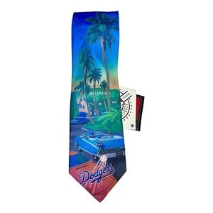 MLB Los Angeles Dodgers Vintage 1990’s Retro Car Print Necktie by Ralph Marl